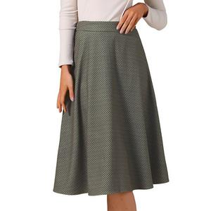 Женская струящаяся миди-юбка в винтажную полоску с высокой талией Inspire Chic