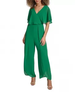 Женский комбинезон с расклешенными рукавами kensie, зеленый