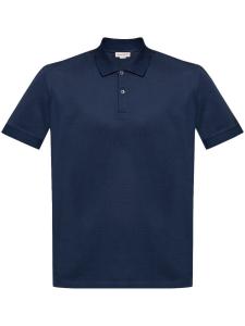 Alexander McQueen хлопковое поло с вышитым логотипом, синий