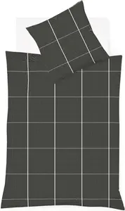 Постельное белье из фланели премиум-класса Lech 135x200, клетчатое, темно-серое, 604311-01 Fleuresse