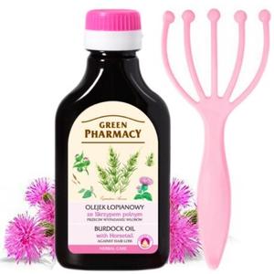 Зеленая Аптека, Репейное масло с хвощом от выпадения волос, 100мл + Массажер, Green Pharmacy