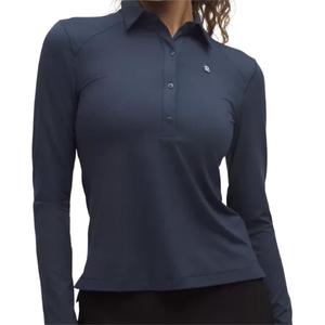 Футболка-поло женская с воротником-поло, умеренная, другие Lululemon, club синий/clbl