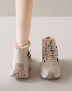 Женские зимние ботинки для снега, женские короткие ботильоны с теплой меховой подкладкой, водонепроницаемые, утепленные, на пуантах, для активного отдыха и спорта Hhhchpm, Khaki