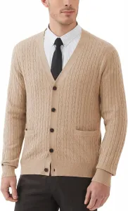 Мужской кардиган Kallspin из шерстяной смеси с V-образным вырезом и карманами