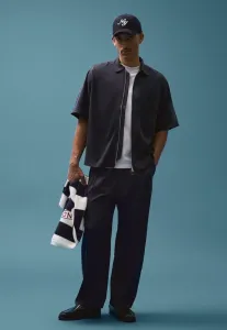 Свободная рубашка с коротким рукавом Bershka, Royal Blue