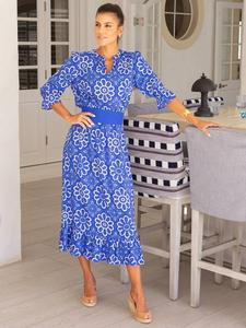 Платье с запахом в цветочек от мэйв Aspiga, цвет Cobalt/White