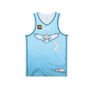 Классическая баскетбольная майка LiNing CBA Collection версии 24-25 команды Циндао, Wang Ruize размер 2 мужская светло-голубая