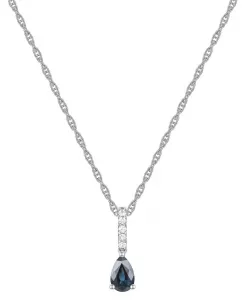 Линейное ожерелье с подвеской длиной 18 дюймов из 14-каратного белого золота с сапфиром (1/2 карата) и бриллиантом (1/20 карата) (также доступно с рубинами и изумрудами) Macy'S, sapphire
