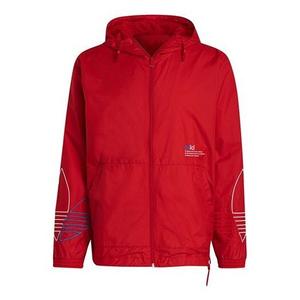 Куртка adidas originals MENS FTO WB Printed Retro Sports Hooded Jacket Red, красный