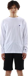 Мужская футболка с длинным рукавом Champion C3-Y428, 100% хлопок, классический дизайн, вышитый логотип, белая, размер 4 л