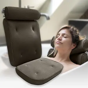 Подушка для ванны HelloBath для релаксации | Подушка для шеи для ванны | Подушка для головы | Аксессуары для ванны: подушка для сиденья с присосками | Съемная и регулируемая, черная Purelines