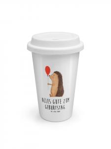 Mr. & Mrs. Panda Кофейная кружка на вынос, воздушный шарик в виде ежика с надписью белого цвета