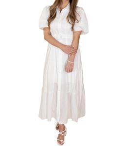 Платье-миди Lyla Swiss Dot белого цвета lalavon