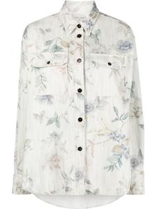 Forte Forte рубашка с длинными рукавами и цветочным принтом, синий