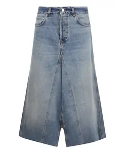 Длинная джинсовая юбка с разрезом спереди Haikure, синий