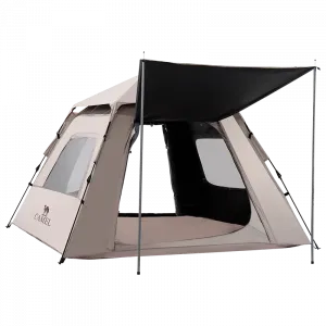Палатка для кемпинга с нажимным механизмом и автоматической установкой, одна спальня и гостиная, модель Press and Pop Up CAMEL