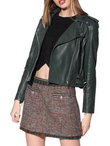 Кожаная мотокуртка с вырезом-воротником Walter Baker, цвет Hunter