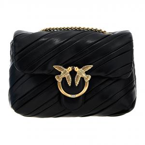 PINKO Плечевая сумка из полиуретана с добавлением полиэстера, мини-кроссбоди для женщин black