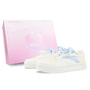 ANTA Женские бело-желтые скейтерские кеды с противоскользящей подошвой и устойчивостью к истиранию, цвет White Yellow