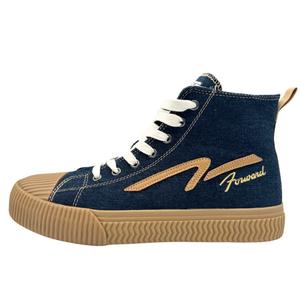 QIANJIN Высокие парусиновые туфли мужские, темно-синие