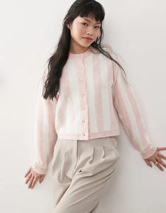 Вязаный кардиган в розовую полоску Miss Selfridge