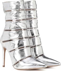 Женские ботильоны с высокими каблуками-стилетами, заостренным носком, среднюю голень, на одной подошве, модные туфли, сзади молния, высокие каблуки, короткие сапоги SRURLLUG, Silver