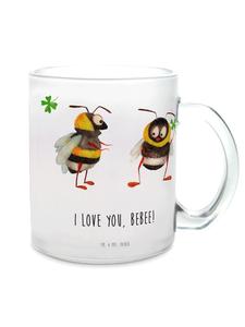 Кружка с парой пчел и надписью на прозрачном фоне Mr. & Mrs. Panda