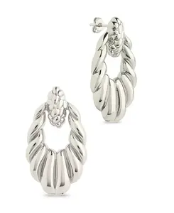 Серьги-Гвоздики в виде дверного молотка с текстурой Энид Sterling Forever, silver