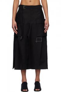 Юбка миди из хлопкового атласа Wtaps edition Sacai, черный