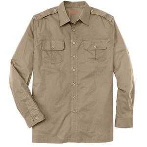 Мужская рубашка-пилот с длинным рукавом Boulder Creek By Kingsize, большие и высокие размеры, цвет Dark Khaki