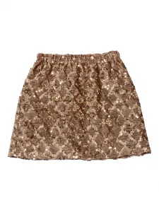 Юбка, украшенная пайетками Douuod Kids, коричневый