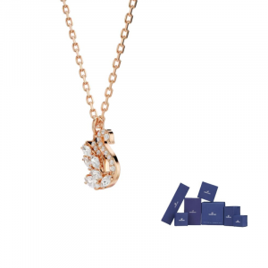 Swarovski Колье с лебедем из синтетического фианита, унисекс, белый