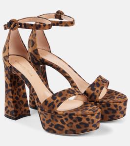 Сандалии с леопардовым принтом Gianvito Rossi, Almond Leopard
