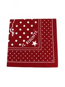 IL BISONTE Хлопковый шарф в горошек с логотипом Бандана