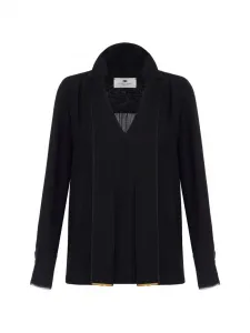 Блузка с галстуком на шее Elisabetta Franchi, черный