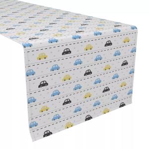 Настольная дорожка, 100 % хлопок, 16x72 дюйма, в автомобильную полоску.