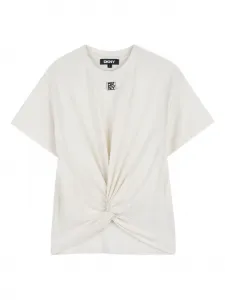 Футболка с драпировкой Dkny Kids, белый