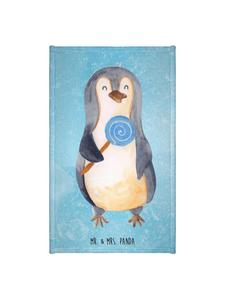 Mr. & Mrs. Panda Полотенце в виде леденца-пингвина, без надписи, ледяного синего цвета