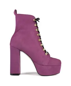 Сапоги на каблуках L37, фиолетовый