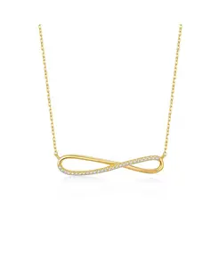 Ожерелье с подвеской в виде ленты с символом бесконечности, покрытое 14-каратным золотом и кубическим цирконием, из стерлингового серебра Genevive, gold