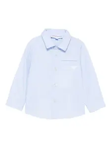 Рубашка с вышитыми деталями Emporio Armani Kids, синий