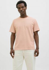 Футболка Jack & Jones PREMIUM LOGO RUNDHALS, Café Crème/Mottled Pink