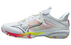 Обувь для бадминтона Mizuno Wave Claw унисекс, Sail/Dark Team Red/Dark Smoke Gray/Metallic Gold Grain