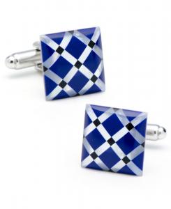 Запонки с перламутровыми бриллиантами Cufflinks Inc, Blue