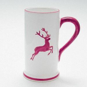 Пивная кружка Bordeaux Red Deer Форма-А 0,5 л/высота: 17 см Gmundner Keramik, бело-красный