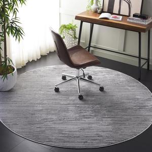 Ковер SAFAVIEH, 201 x 201 см, коллекции Whisper, круглый, Grey/Dark Grey, геометрический рисунок, идеален для помещений с высокой проходимостью в гостиной, спальне, столовой (WHS810F)