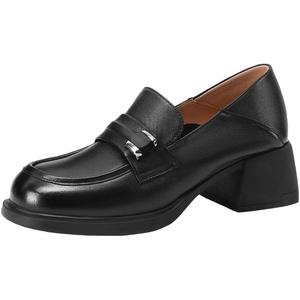 Женские лоферы бежево-черные Mulinsen, черный