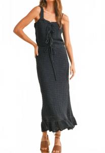 Вязаный топ и юбка в комплекте, цвет Navy MIOU MUSE