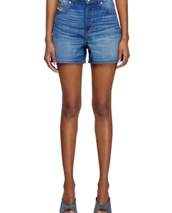 Женские шорты DIESEL из денима с эффектом потертости Diesel, темно-синий