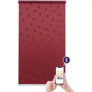 Электрические рулонные шторы Sunlines «Funky Square», непрозрачные, с отверстием, свободно висящие, с управлением через приложение через Bluetooth, с аккумулятором и двигателем, белый стержень